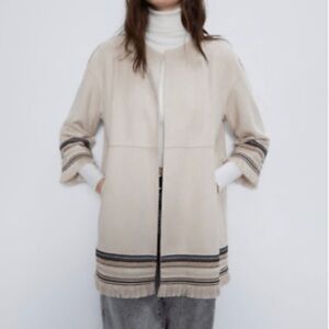 NWT Zara Fringe Faux Suede Jacket